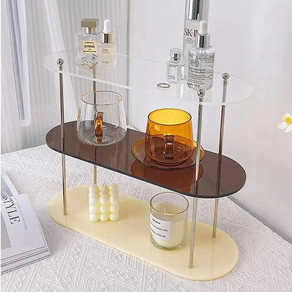 Ins Style Acrylic Storage Rack Desktop Organizer Perfume Jewelry and Cups Display Stand 3 Layers Removable Decorative Shelf