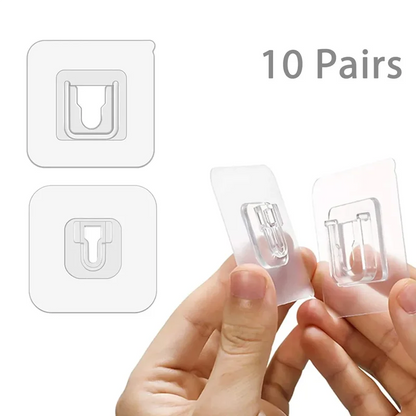 10/20 Pairs Strong Sticky Hung Double Sided Patch Hook Buckle Transparent Adhesive Wall Hooks Cup Sucker