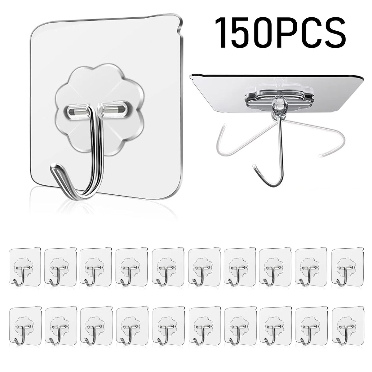 Waterproof and Oilproof Wall Hooks, Sticky Hooks for Kitchen Bathroom Shower Door Outdoor Wall Hanging Door Self-adhesive
