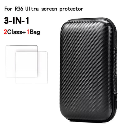 TOFON Transparent protective case For R36 Ultra game console storage bag EVA shell resistant  scratch resistant screen film
