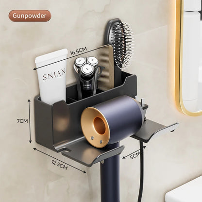 Hair Dryer Holder Wall Mounted Wall Dryer Cradle white black greyHairdryer Blow Dryer Organizer for Bathroom Bathroom Shelves