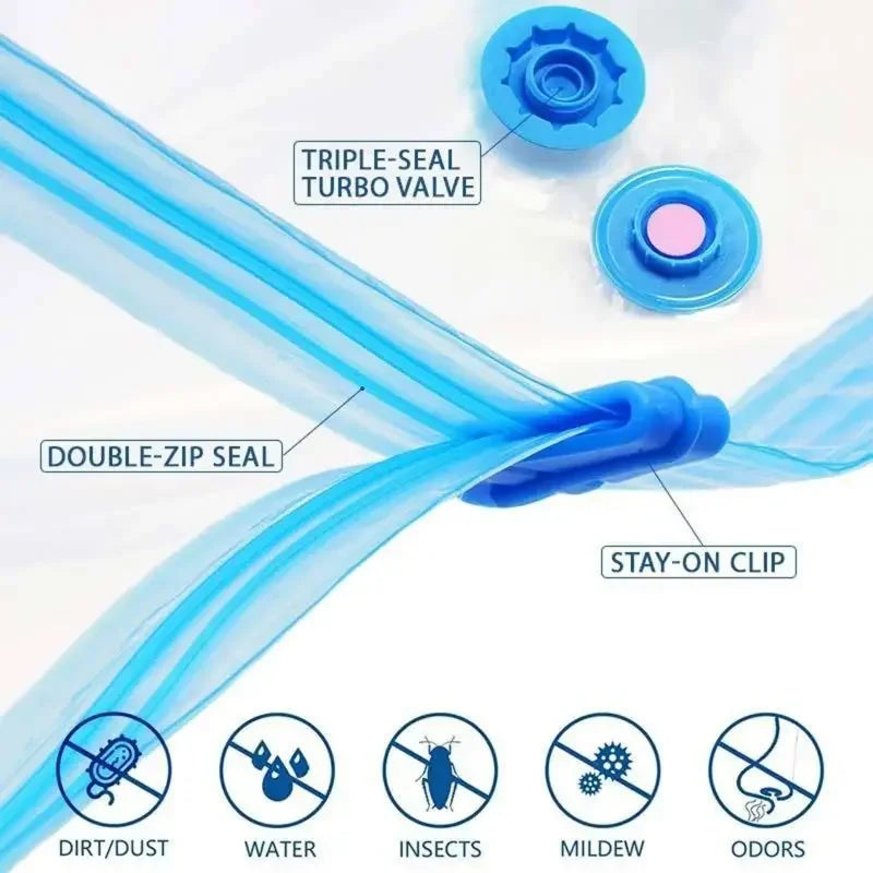 Vacuum Storage Bags 8-18Pc Space Saver Bag Travel Rechargable Air Pump Various Seal Bag Pump for Compress Clothe Blanket Luggage