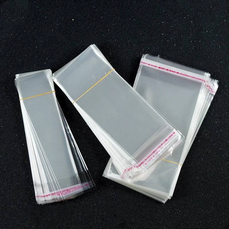 100Pcs Transparent Self-sealing Jewelry Accessories Candy OPP Self-adhesive Bag Packaging Resealable Gift Cookie Packaging Bag