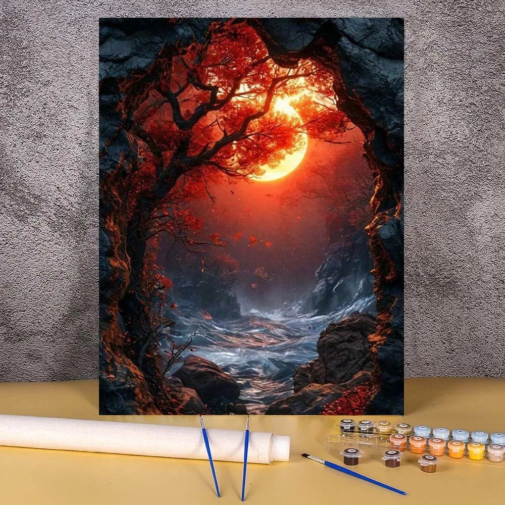 Diy Paint By Numbers Landscape Oil Painting Package For Adults Unique Gift Digital Picture Number Drawing On Canvas Home Decor