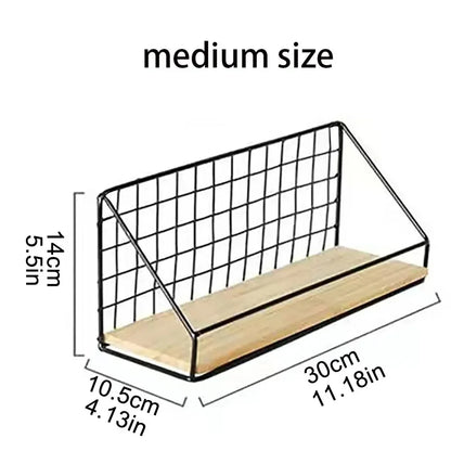 1pc Creative Wall Mounted Shelves, Bedroom Iron Wall Hanging Storage Shelves, Storage Baskets, Hanging Shelves, Home Furnishings