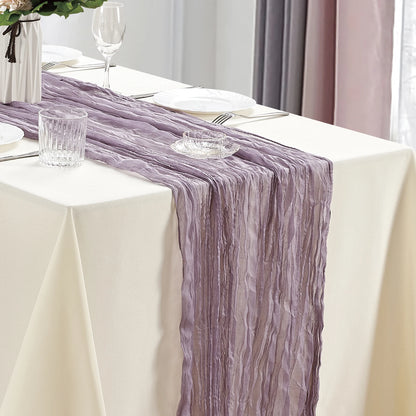 6pcs Cheesecloth Table Runner Boho Gauze Table Runner 40x270cm for Wedding Bridal Shower Birthday Party