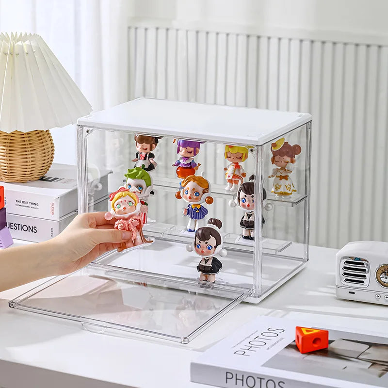 Three Layer Acrylic Display Rack Transparent Ladder Handmade Anime Car Model Blind Box Storage Box Jewelry Sorting Box Gift