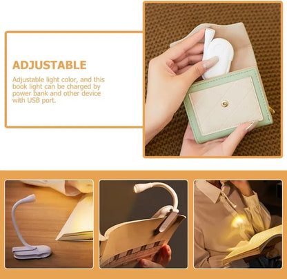Clip-On Book Light USB Rechargeable LED Reading Lamp Eye Care Mini Desk Light Portable for Students and Bedside Reading