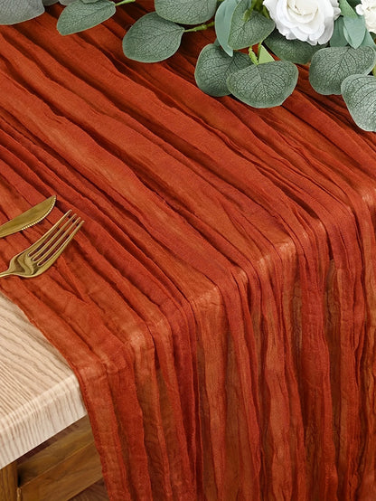 1pc Boho Style Cheesecloth Table Runner Long Gauze Sheer RomanticTable Runner For Weddings, And Scene Decor Home Decor