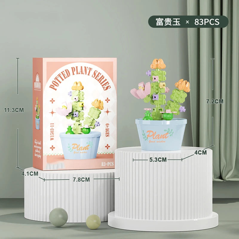 Flower Bouquet Mini Particle Building Blocks Flower Kit 3D DIY Creative Plants Micro Bricks for Home Decor Girl Gift Adults Kids