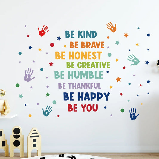 Colorful Inspirational Phrases Text Wall Stickers for Kids Room Background Wall Decals Living Room Decoration Home Decor