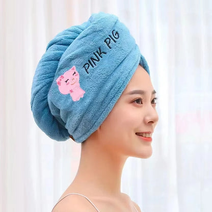 Dry Hair Towel Embroidered Coral Velvet Ladies Microfiber Soft Shower Cap Head Wrap Absorbent Fast Dry Ladies Head Towel