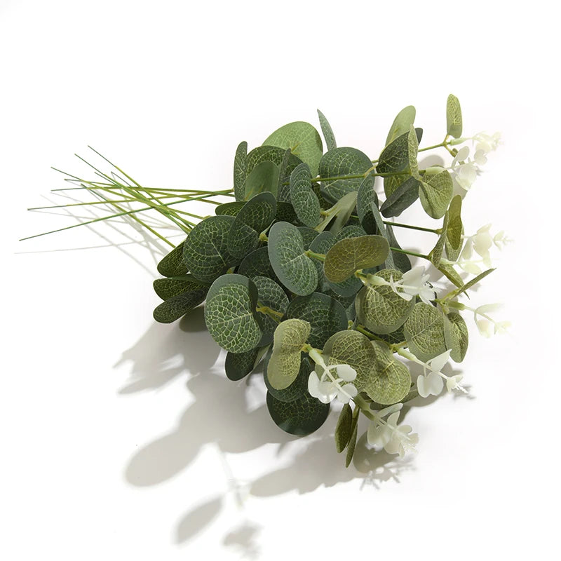 10pcs Artificial Green Turtle Leaf Scattered Tail Leaf Fake Silk Plant For DIY Wedding Birthday Party Home Decor Palm Leave