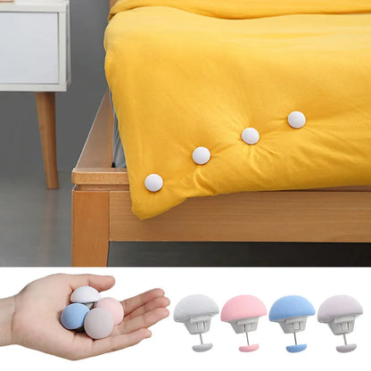 Mushroom Quilt Holder Macaron Non-slip Quilt Blanket Clip One Key To Unlock Blankets Cover Fastener Clip Holder Bed Sheet