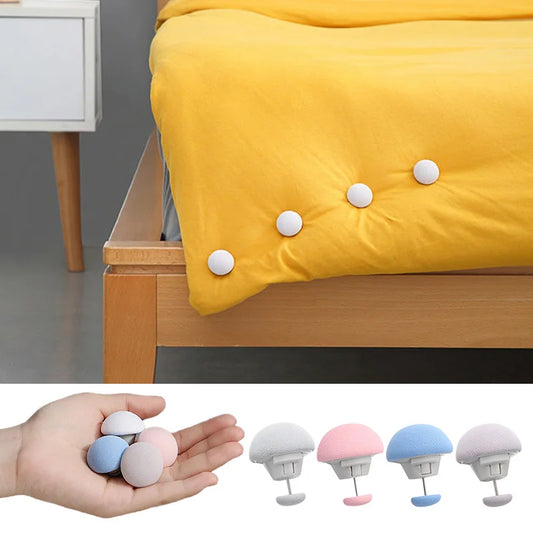 Mushroom Quilt Holder Macaron Non-slip Quilt Blanket Clip One Key To Unlock Blankets Cover Fastener Clip Holder Bed Sheet