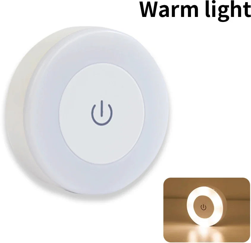 Wireless Led Book Light 6cm Rechargeable Wall Lamp with Touch Switch Night Light 3-Colors Dimmable Portable for Bedroom Reading