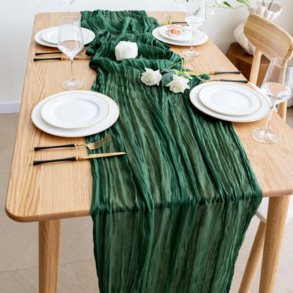 6pcs Cheesecloth Table Runner Boho Gauze Table Runner 40x270cm for Wedding Bridal Shower Birthday Party