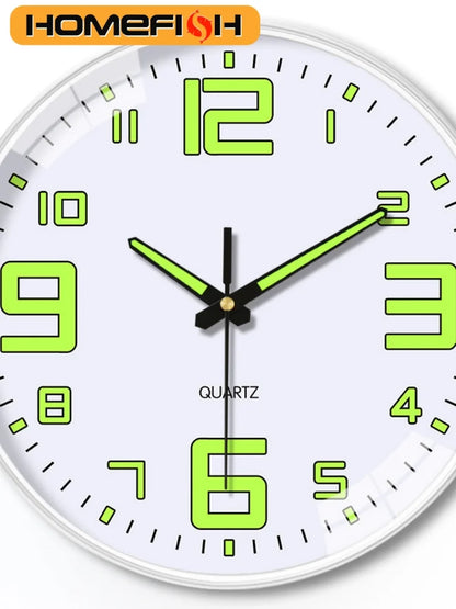 8 Inch Wall Clock Luminous Clock Living Room Decorative Wall Clock Stylish Silent Hole-Free Wall Clock Quartz Clock