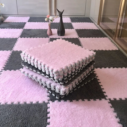 Soft Plush Children's Mat Babe Toys Eva Foam Puzzle Carpet Warm Children Play Mats Interlocking Rugs Infant Carpet 30*30*1cm