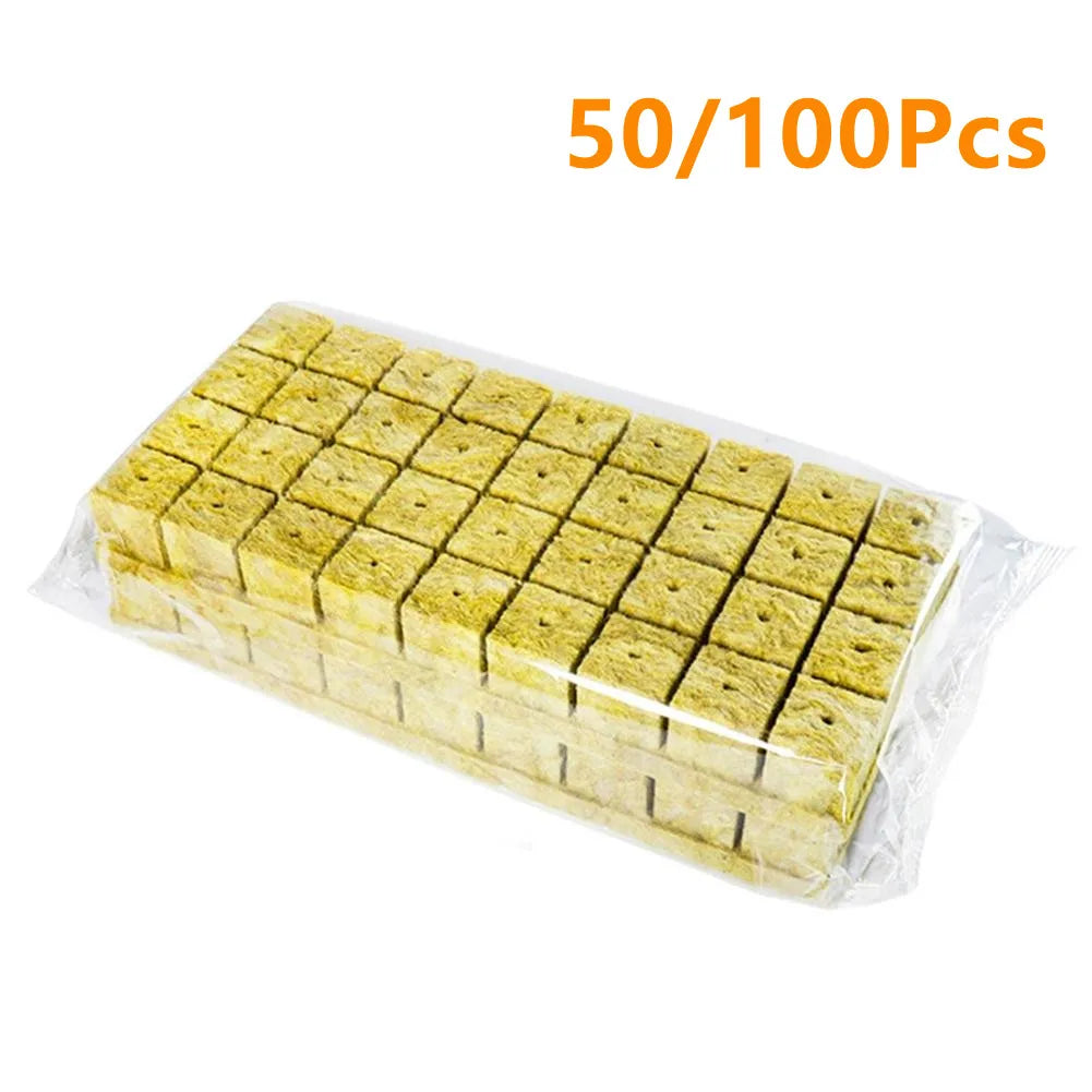 Agricultural Rock Wool Hydroponic Planting Block Water Retention And Aeration Ventilative Hydroponics Seed Seedling 50/100pcs