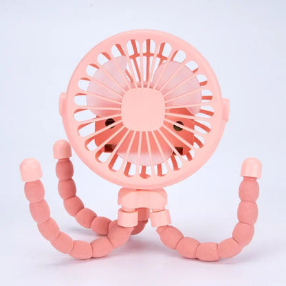 1 PCS Multi-functional Stroller Handheld Mini Fan Portable USB Charging Octopus Stand Variable Styling outdoors Folding Fan