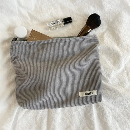 Corduroy Makeup Bag for Female Internet Celebrity, Large Capacity Lipstick Makeup, Change, Mobile Phone, Handheld Bag