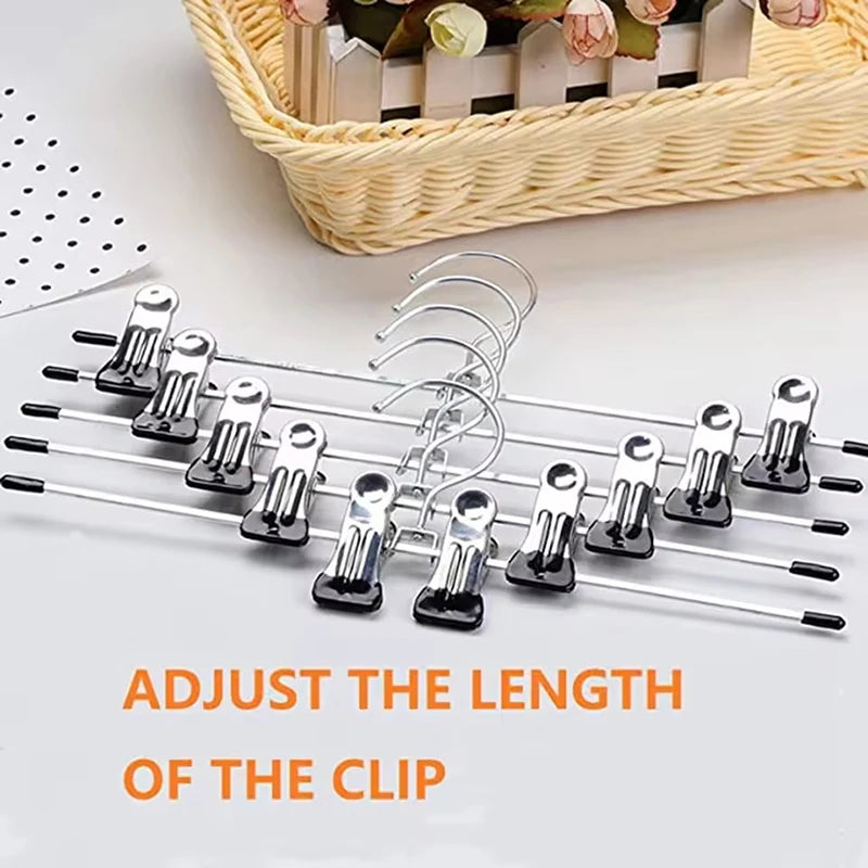 5~20pcs Metal Pants Racks Wind Proof Multi-purpose Skirt Racks for Clothes Drying Trousers Wardrobe Clip Anti-slip Black TMZ