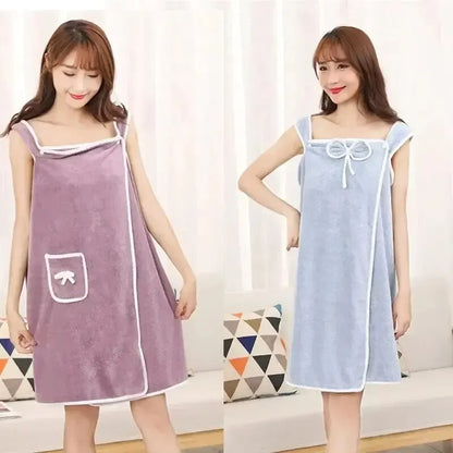 Women's Wearable Bath Towel, Fast Drying Robe for Shower, Beach, Spa, Gym, Soft absorbent Bathing Wrap for Ladies & Girls