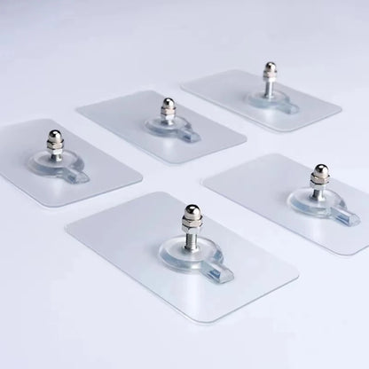 10 Pcs Punch-Free Screw Stickers Wall Picture Non-Marking Hook Invisible Traceless Picture Hanging Kitchen Bathroom Hanger Hook