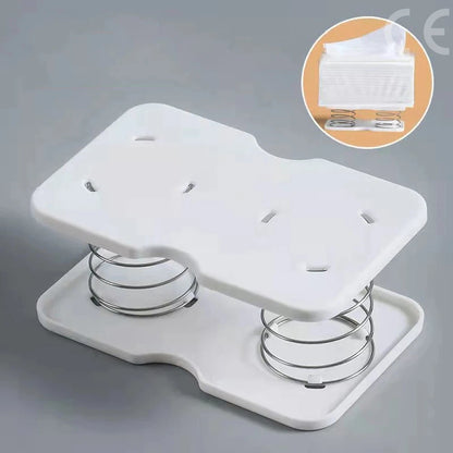 Automatic Tissue Box Tissue Dispenser Spring Loaded Tissue Holder Office Home Kitchen Toilet Bracket Organizer for Living Room