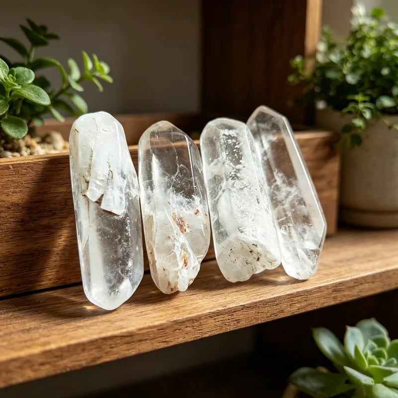 Natural White Crystal Quartz Column Rock Crystal Cluster Clear Quartz Point Healing Wand Treatment Home Decoration Stone