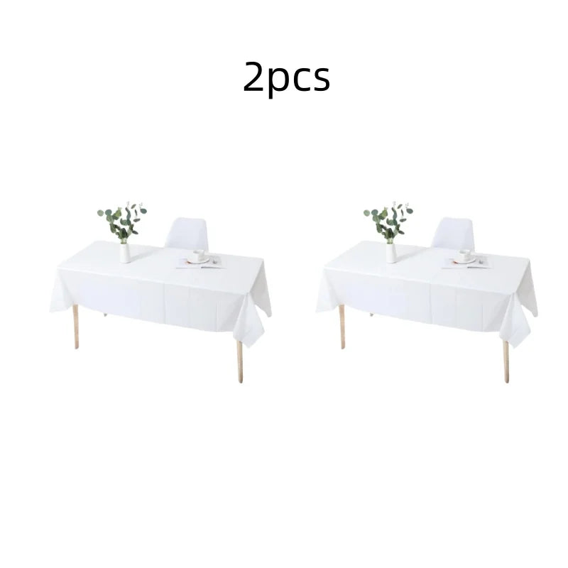 1pc Reusable Tablecloths 137x183cm BPA Free Plastic Dining Table Cover Cloth for Parties Picnic Camping Disposable Tablecloths