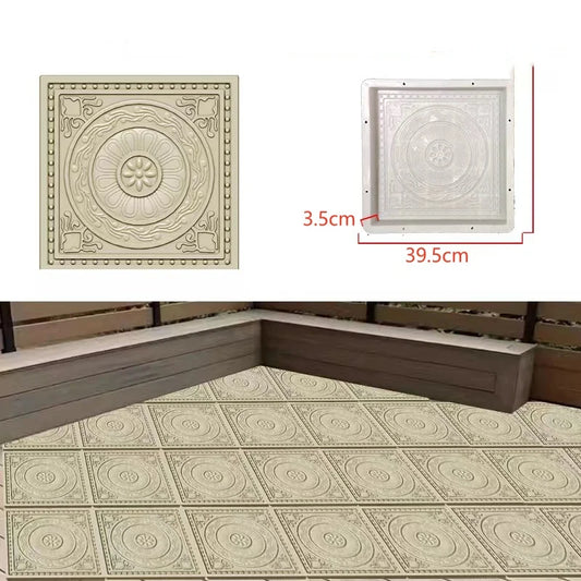 DIY Paving Casting Stepping Stone Square 1Pcs Road Concrete Mold Brick Antique Landscape Yard Decor Garden Reusable Making Tools