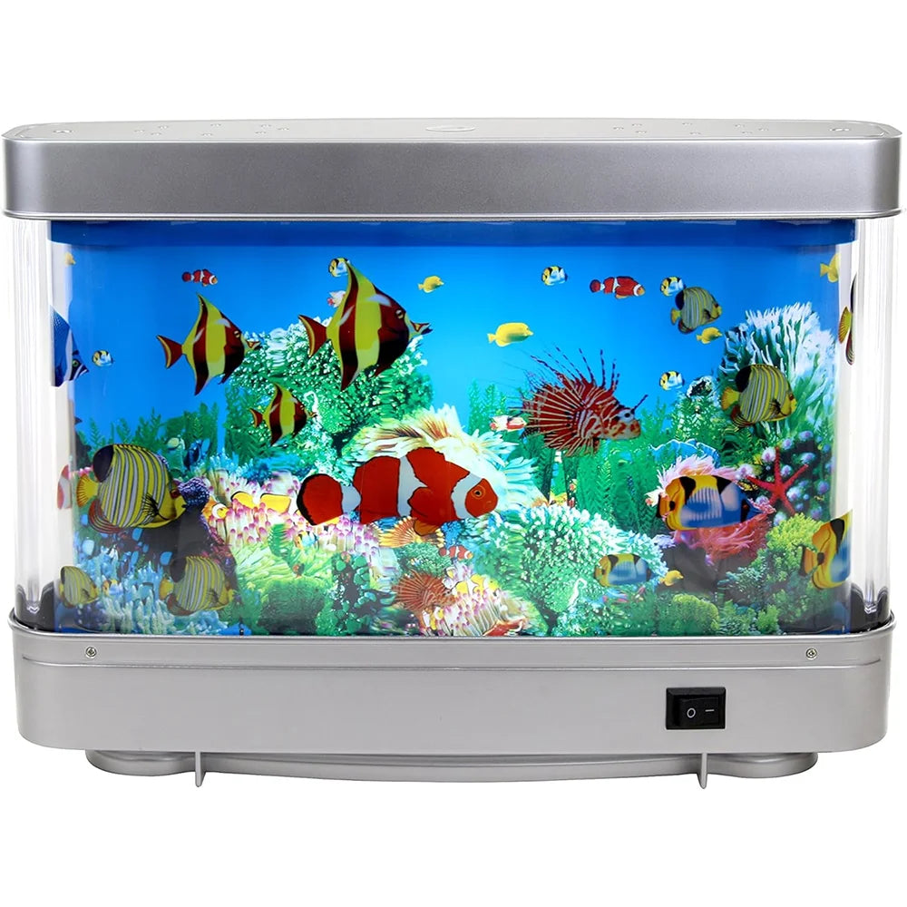 Tropical Fish Tank Lamps Artificial Aquarium Decor Virtual Ocean in Motion Night Light For Children Halloween Christmas Gift Toy