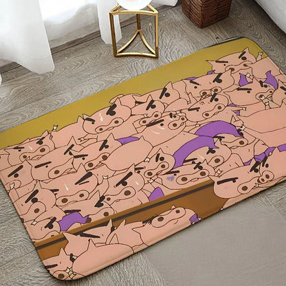B-Buriburi-zaemon Floor Mat Graphic Printed Flannel Doormats For Bathroom Kitchen Entrance Carpet Home Decor