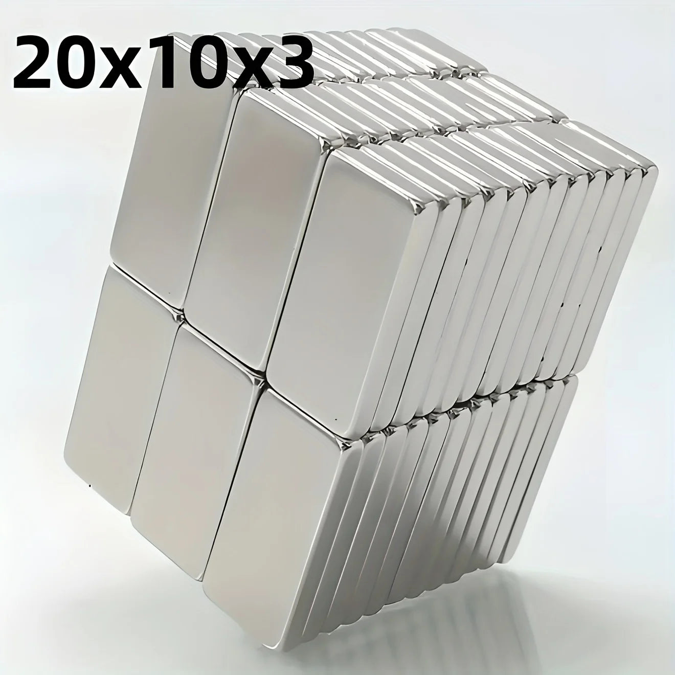 20/50pcs Magnets, 20x10x3mm, Rectangular Magnets for Industrial Use, Metal Material, No Battery Required
