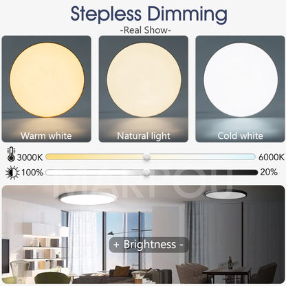 MARPOU Big Size Smart ceiling lamp led lamp for bedroom 80W ceiling lights with Remote control Dimmable led lights for room