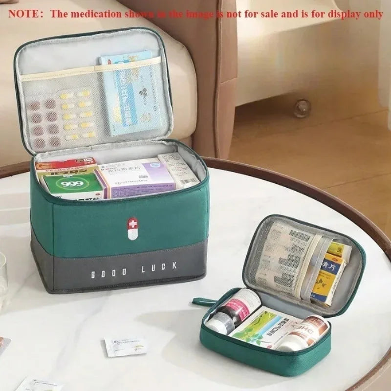 Large-Capacity Thickened Medicine Box Layered Family First Aid Kit Medicine Boxes Medicine Cabinet Portable Fabric Storage Bag