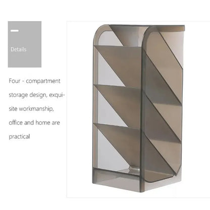 Kawaii Creative Desktop Transparent Organizer Frosted Diagonal Pen Holder For Student School Office Storage Pen Holder