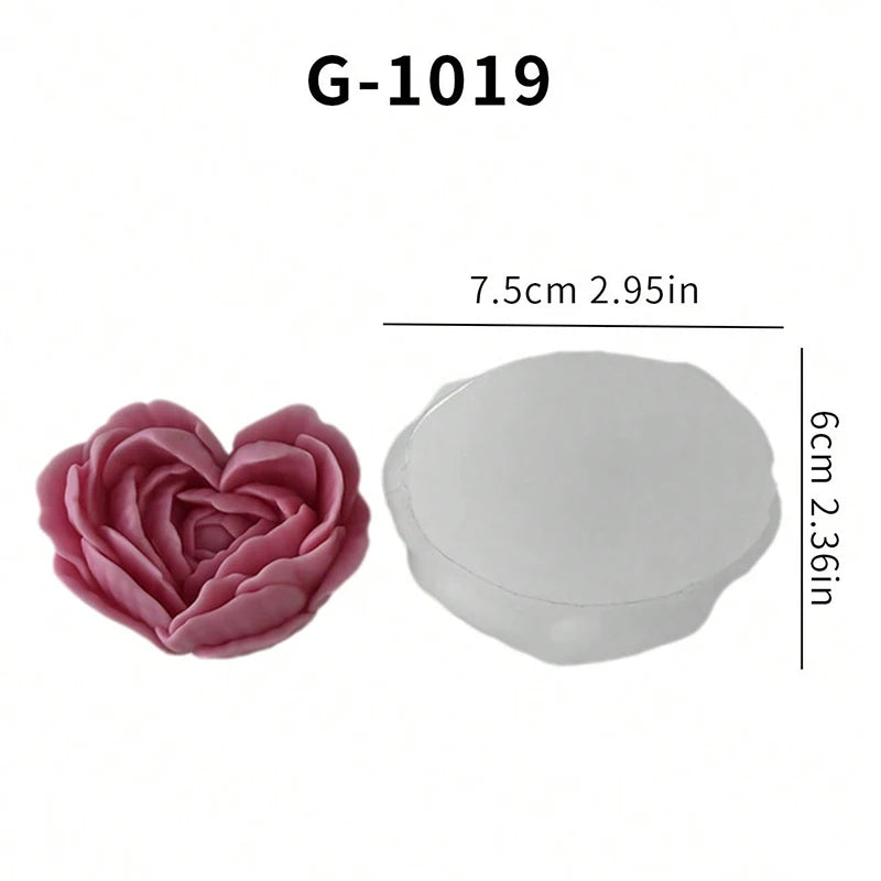 Heart shaped Rose Silicone Candle Mold Soap Resin Handmade Soap Aromatherapy Gypsum Mold