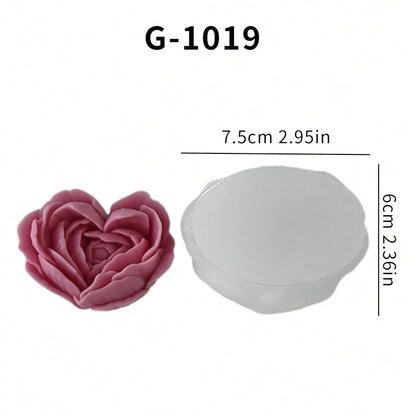 Heart shaped Rose Silicone Candle Mold Soap Resin Handmade Soap Aromatherapy Gypsum Mold