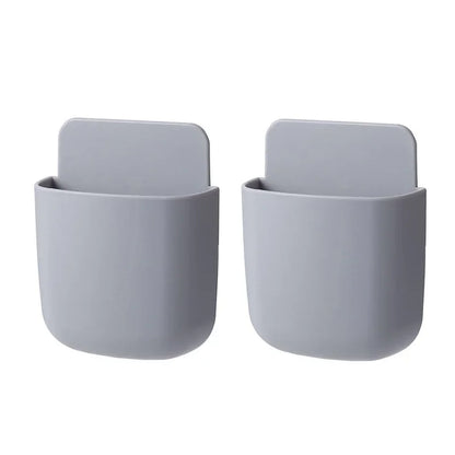 Wall Mounted Storage Box Phone Charger Holder Stand Rack for Remote Control Air Conditioner TV - Mobile Plug Organizer Case