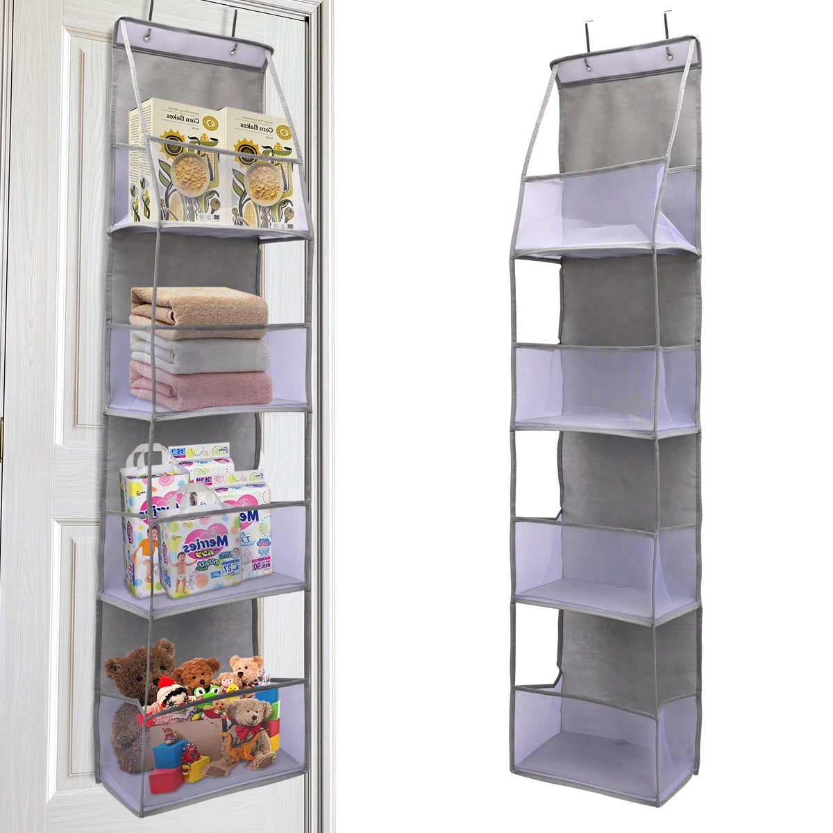 1pc 4 /6Layer Over The Door Hanging Organizer Cosmetics Wall Hanging Storage Organizerfor Nursery Bathroom Closet Bedroom Dorm