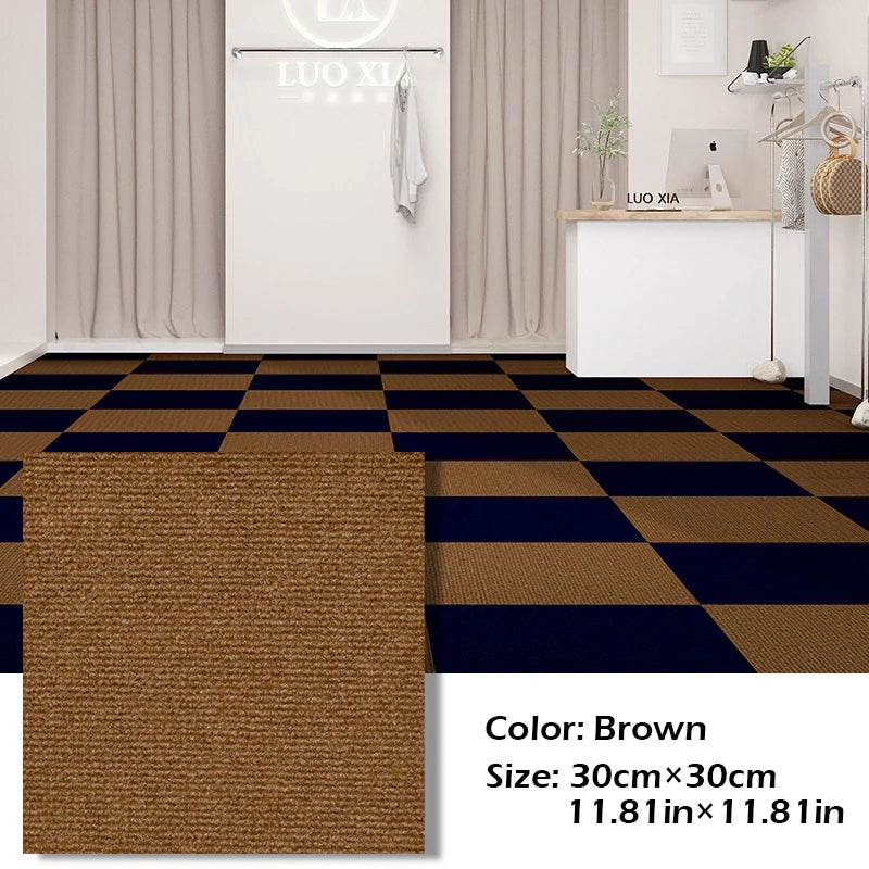 30X30cm Self-adhesive Anti Slip Splicing Block Floor Mute Rug Bedroom Mat Carpet Water Absorption and Anti Slip Living Room Home