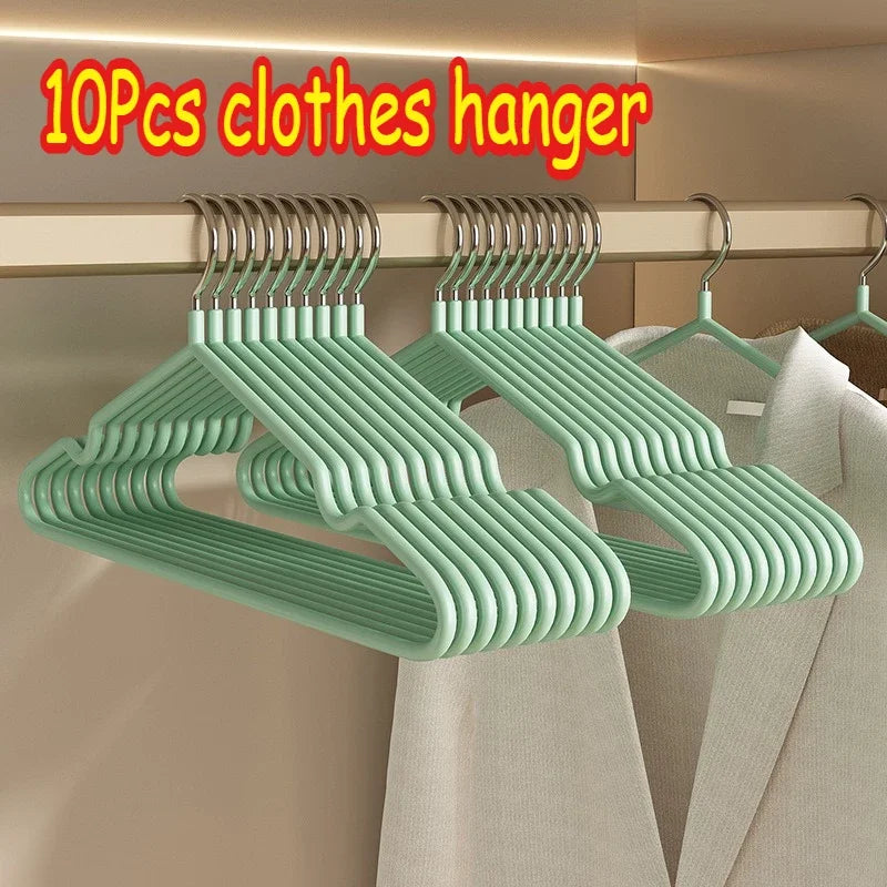 10pcs Clothes Metal Hanger Household Coat Pants Hanger Traceless No-slip Clothes Hangers Durable Strong Hangers for Organization