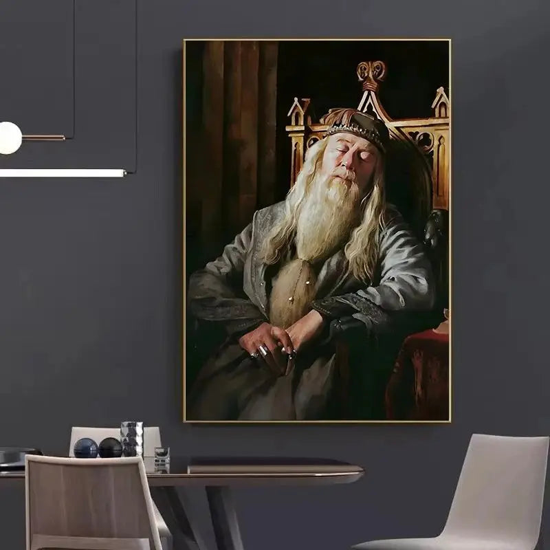 Headmasters Gallery Portraits Poster Print H-Hogwarts Professor Sleep Canvas Painting Wizard Magic School Poster Home Decor Gift