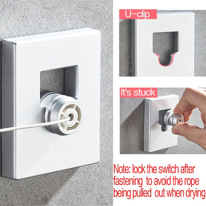 Stainless Seel Retractable Clothesline Pull-Out Clothes-Drying Machine Rope Space-Saving Clothes Drying Rack For Household