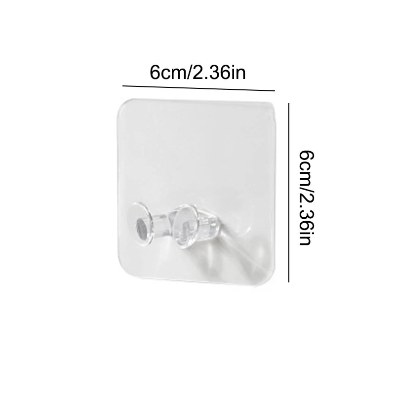 20/40PCS Hook Power Plug Bracket Tidy Hanging Rack PVC Wall Hook Strong Adhesion Seamless Transparent Waterproof Kitchen Bathroo