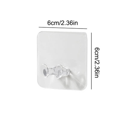 20/40PCS Hook Power Plug Bracket Tidy Hanging Rack PVC Wall Hook Strong Adhesion Seamless Transparent Waterproof Kitchen Bathroo
