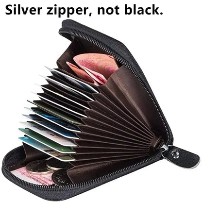 1pc Organ Card Bag Korean Edition Portable Women's Short Bank Card Cover Business Card Clip Zipper Vertical Handheld Bag